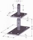 Pfostenträger mit Dorn zum Aufschrauben höhenverstellbar (80x80)